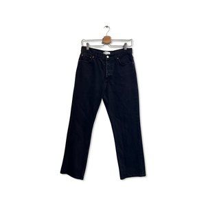 Zara High-Waisted Straight Leg Button-Fly Jeans, Size 6